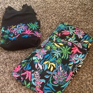 Lilly Pulitzer Onyx Black Paradise Glow Leggings and Top Set
